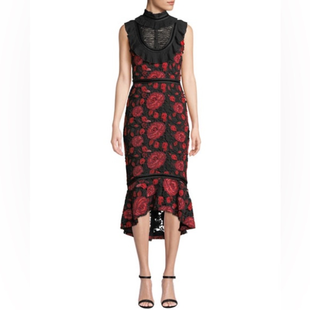 Alice + Olivia Evelina Ruffle dress, Size 10. Worn once and in new condition.